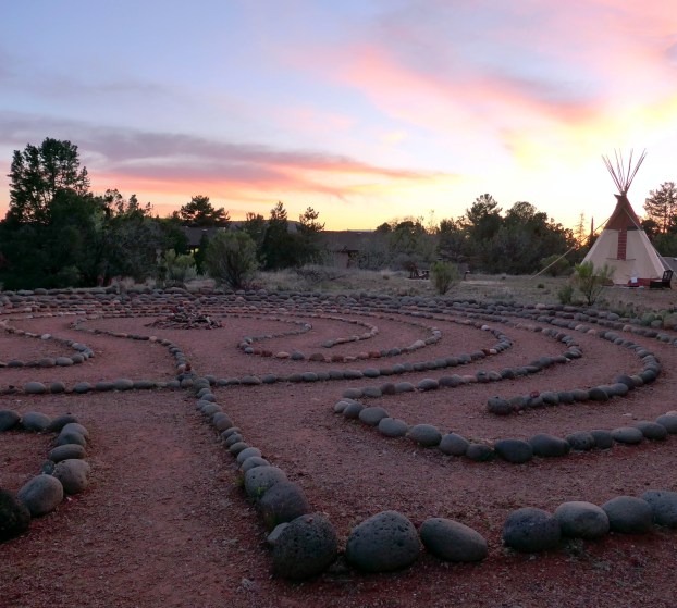 labyrinth walk sunset P1030168